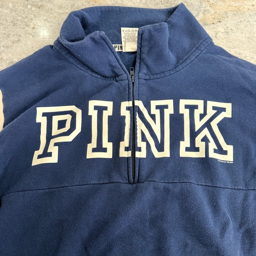 Victoria's Secret PINK Navy and White Logo Pullover - Picture 5 of 5